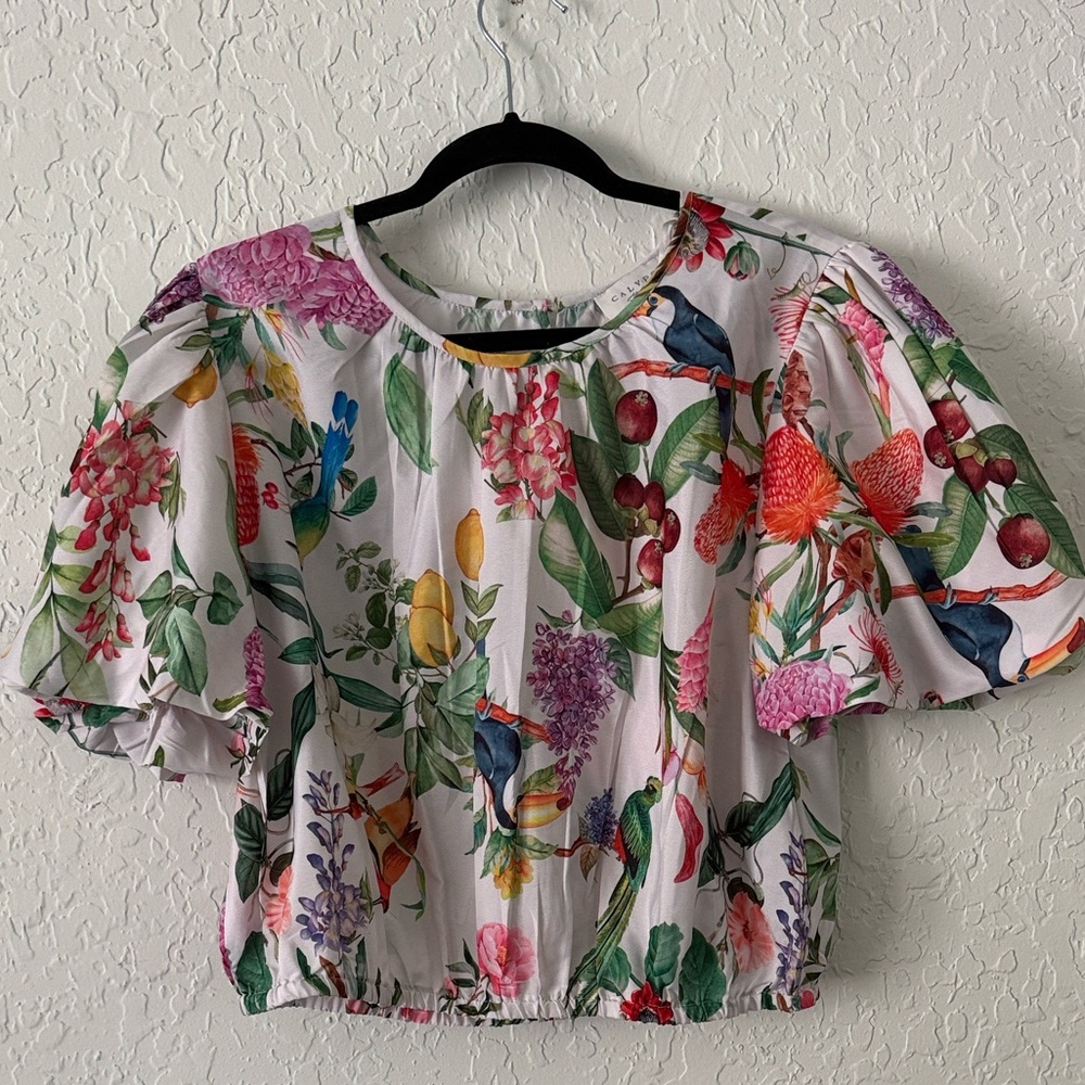 Calypso St. Barth Tropical Puff Sleeve Blouse
